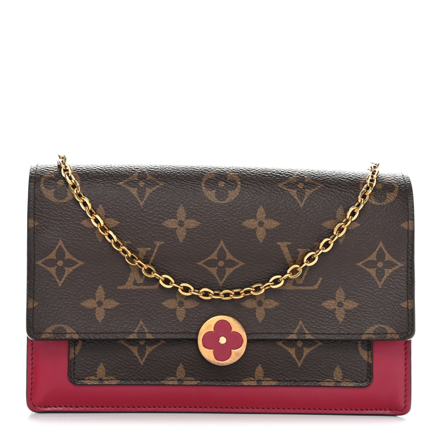 Louis Vuitton Monogram Flore Chain Wallet Fuchsia 1 of 10