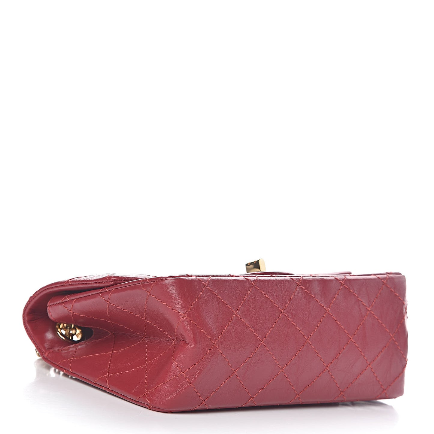 Aged Calfskin Quilted 2.55 Reissue Mini Flap Red