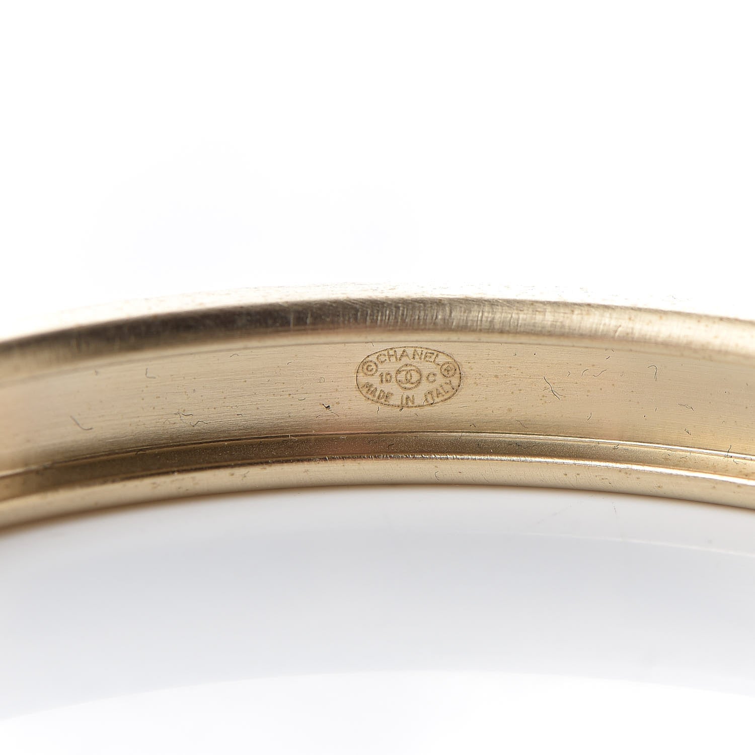 Chanel Resin Metal CC Bangle Set of 3 Black White Gold 5 of 6