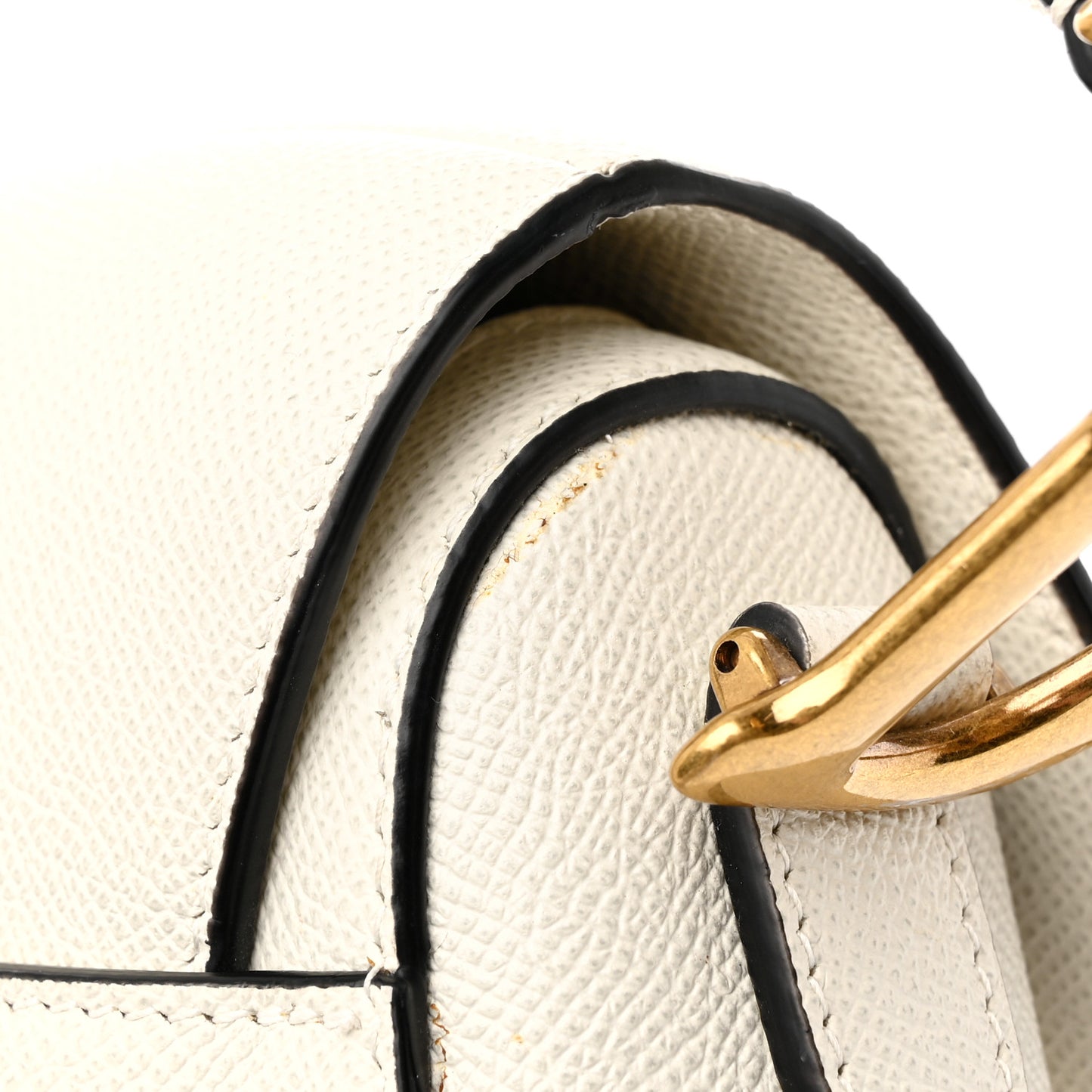 Grained Calfskin Saddle Bag Latte