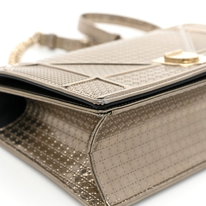 Christian Dior Metallic Patent Micro-Cannage Medium Diorama Flap Bag Gold 14 of 16