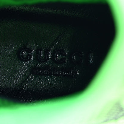 Gucci Technical Jersey Knit GG Monogram Square G 75mm Ankle Boots 36.5 Black Neon Green 6 of 8