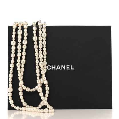 Chanel Graduated Pearl Crystal CC Multi Strand Necklace Gold 8 of 8