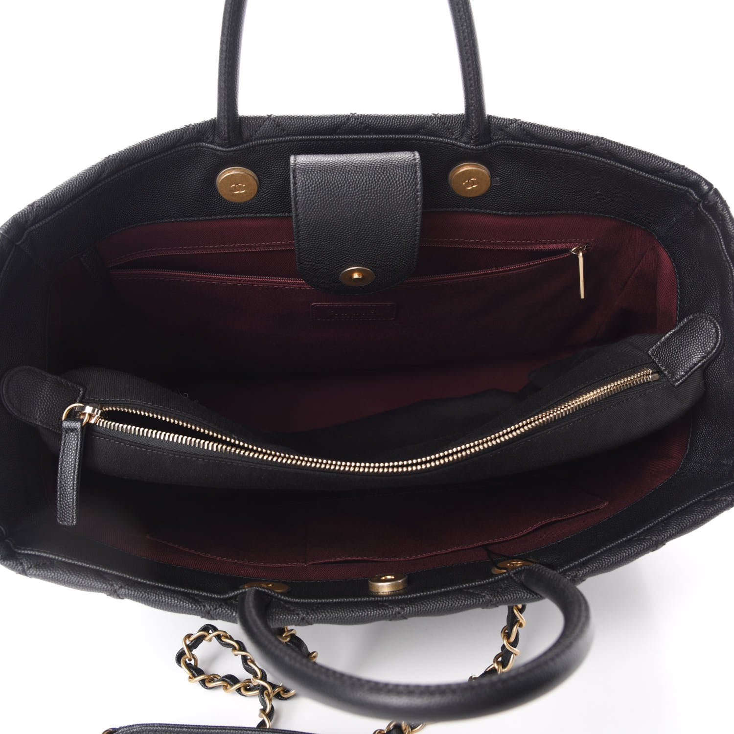 Chanel Caviar Quilted Large Coco Handle Shopping Tote Black 6 of 11