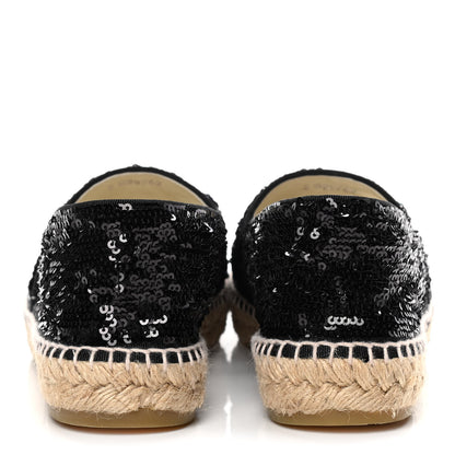 Chanel Patent Sequin CC Espadrilles 41 Black 6 of 13