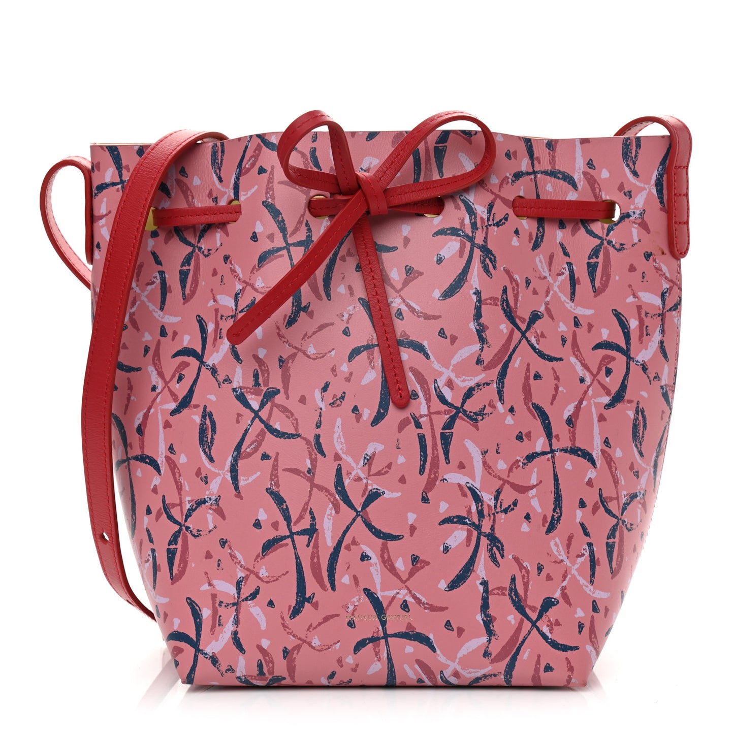 X MARC CAMILLE CHAIMOWICZ Calfskin Mini Bucket Bag Pink Blue