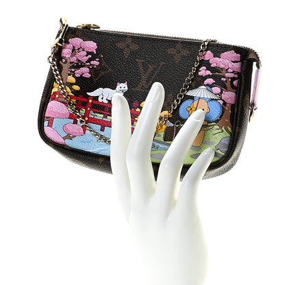 Louis Vuitton Monogram 2021 Christmas Animation Japanese Garden Mini Pochette Accessories Wisteria Pink 8 of 8