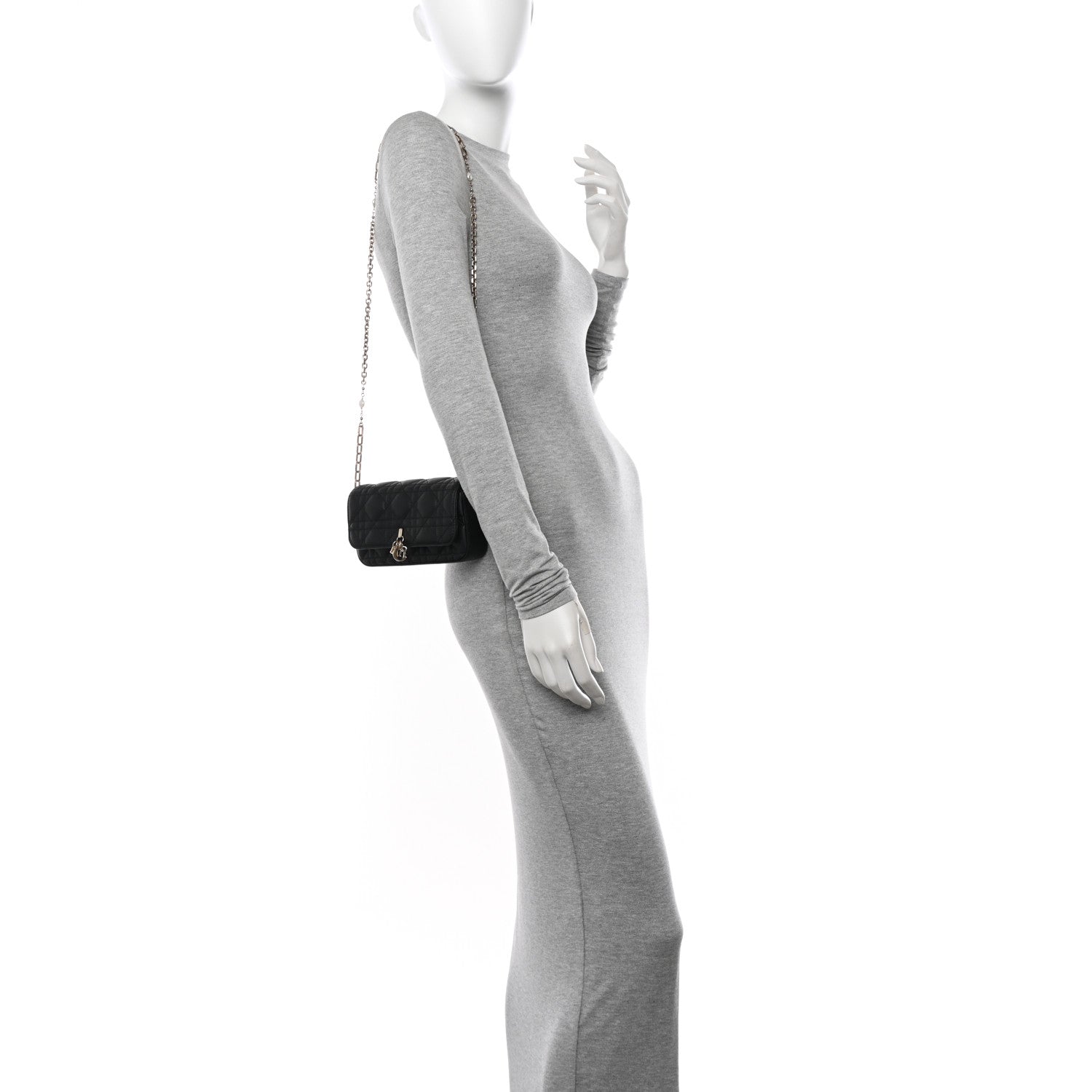 Christian Dior Lambskin Cannage Dior Talk Phone Pouch Black 2 of 11