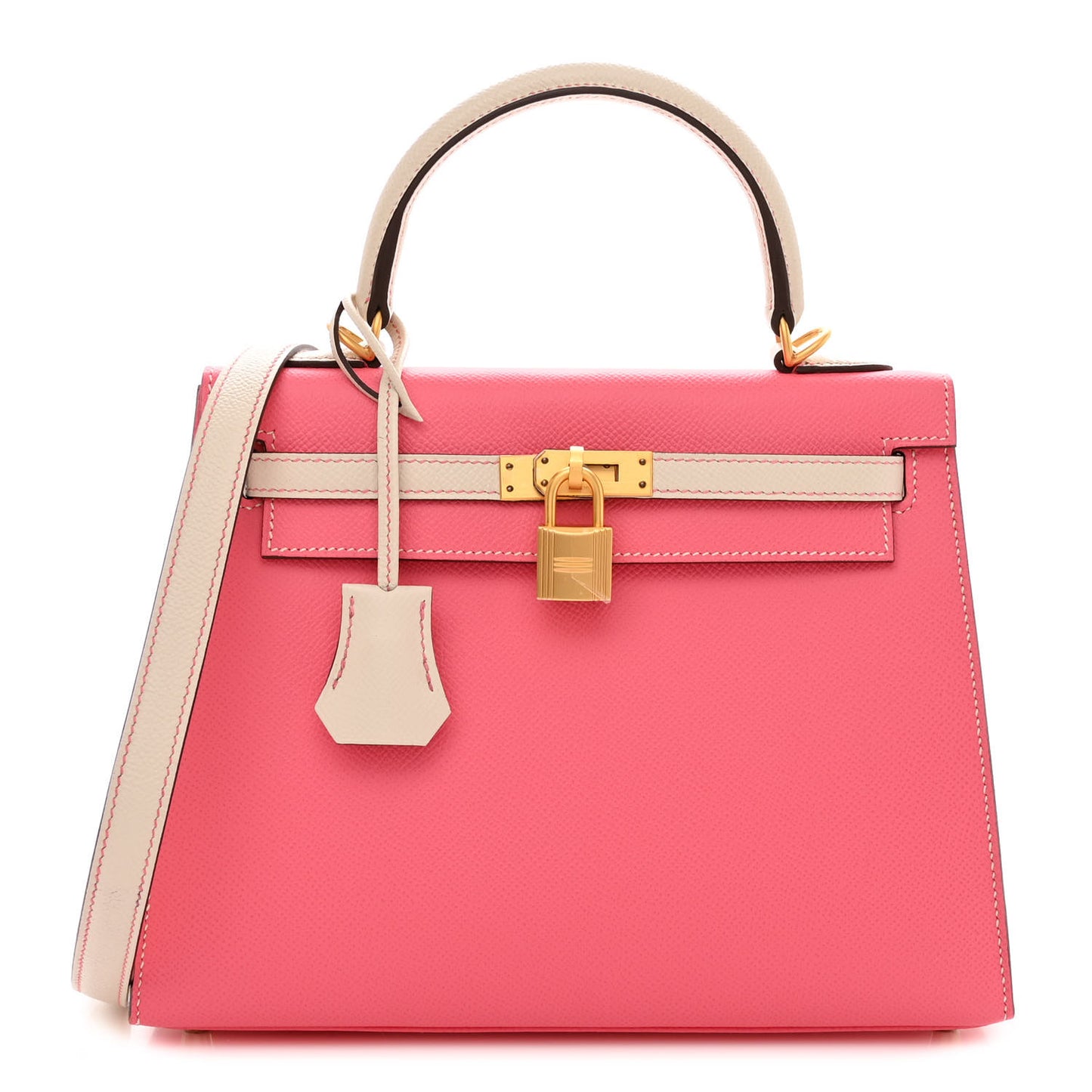 Epsom Bi-Color Horseshoe Kelly Sellier 25 Rose Azalee Craie