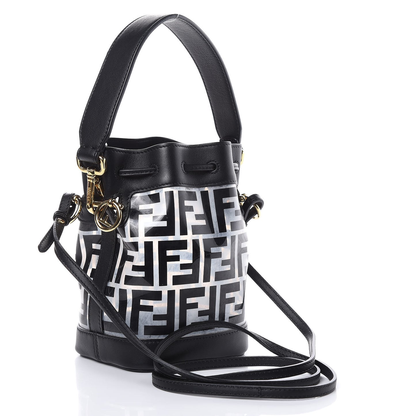 TPU FF Vitello Grace F is Fendi Mini Mon Tresor Bucket Bag Black