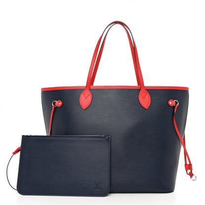 Louis Vuitton Epi Neverfull MM Indigo Coquelicot 3 of 11