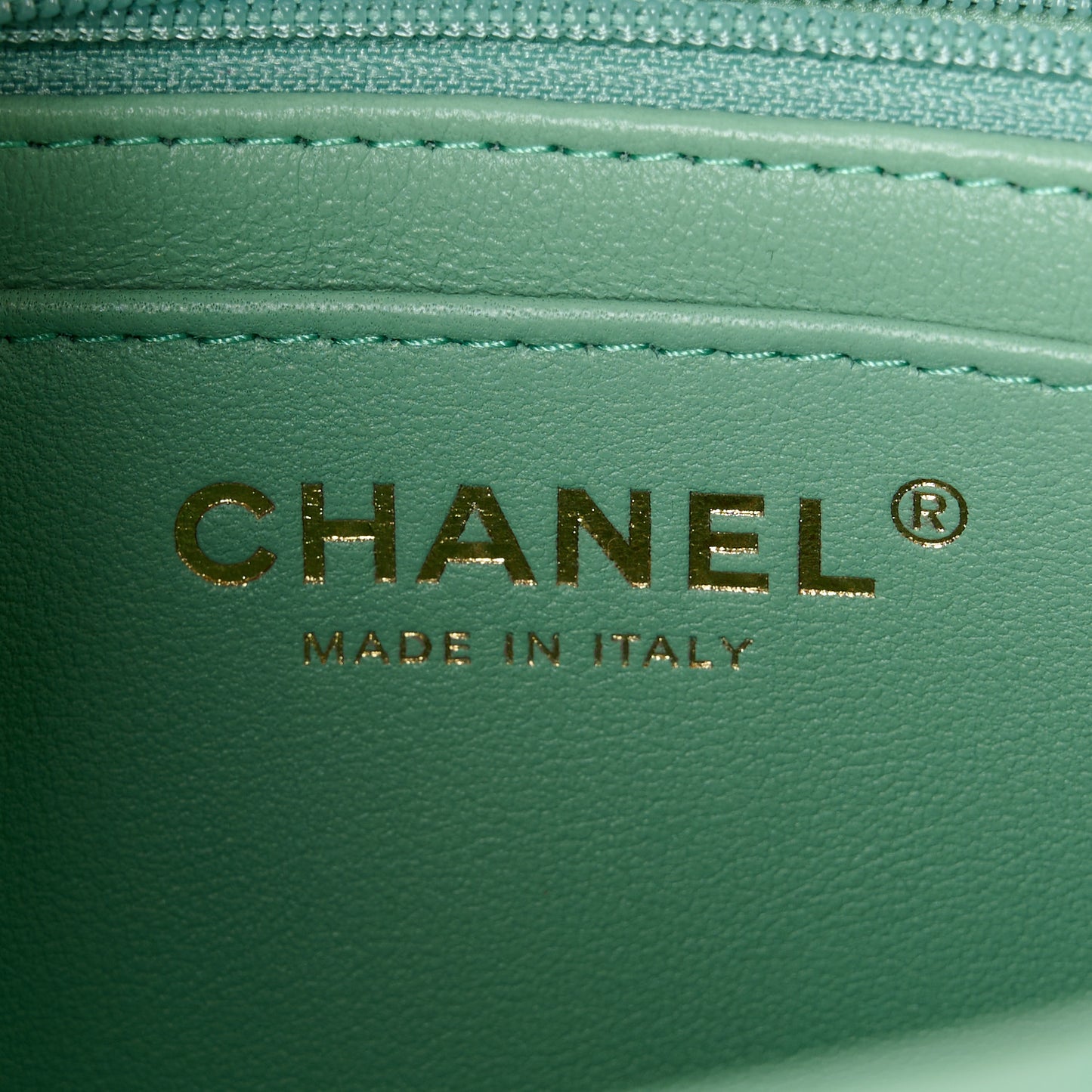 Lambskin Quilted Mini Top Handle Rectangular Flap Light Green