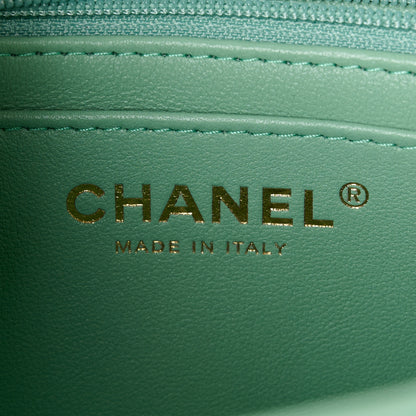Chanel Lambskin Quilted Mini Top Handle Rectangular Flap Light Green 6 of 13