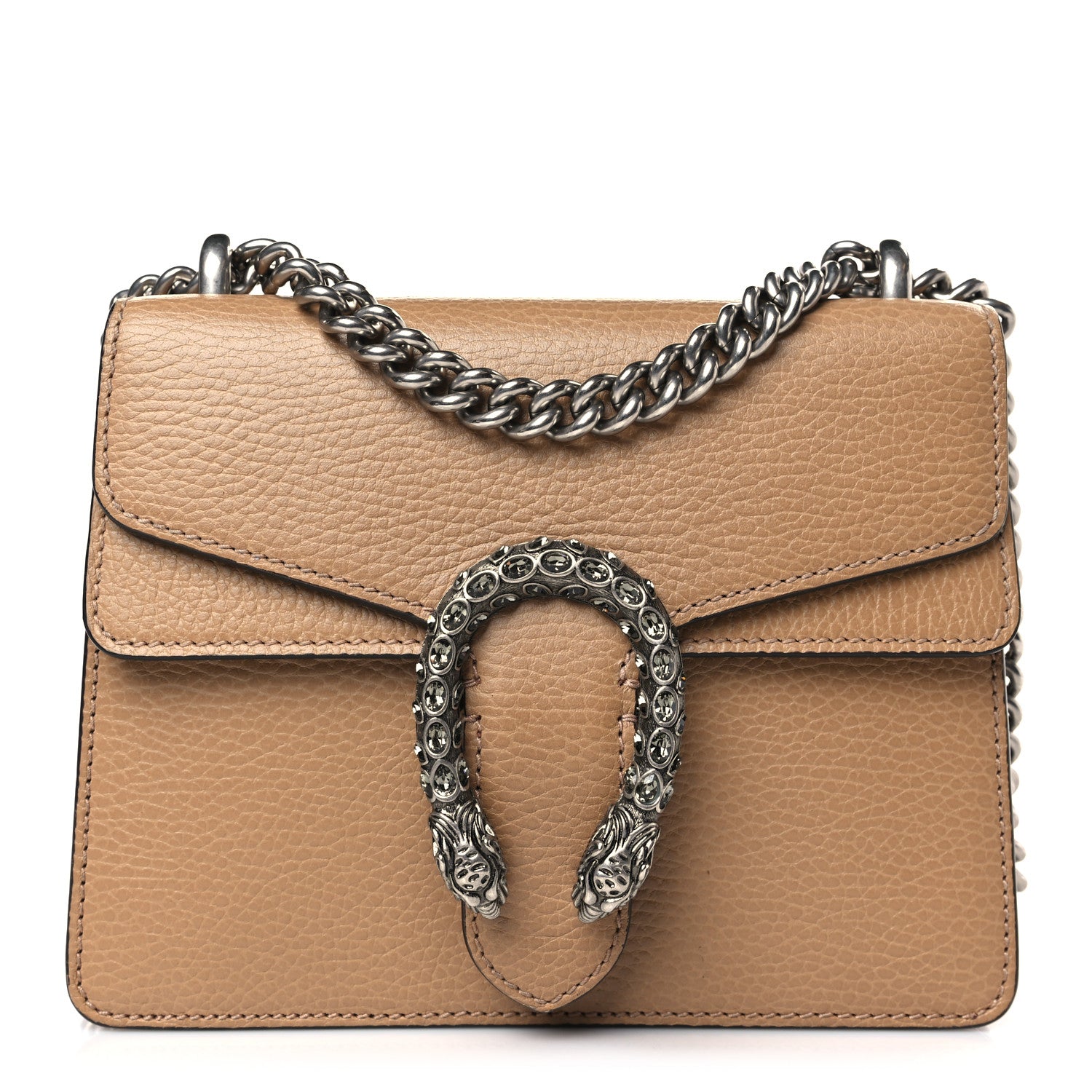Gucci Dollar Calfskin Crystal Mini Dionysus Shoulder Bag Natural Tan Black Diamond 1 of 9