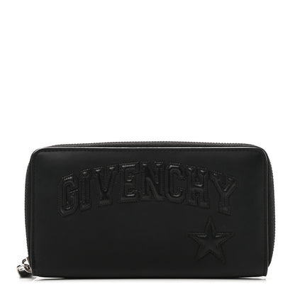 Givenchy Calfskin Logo Star Embossed Zip Around Wallet Black 1 of 8