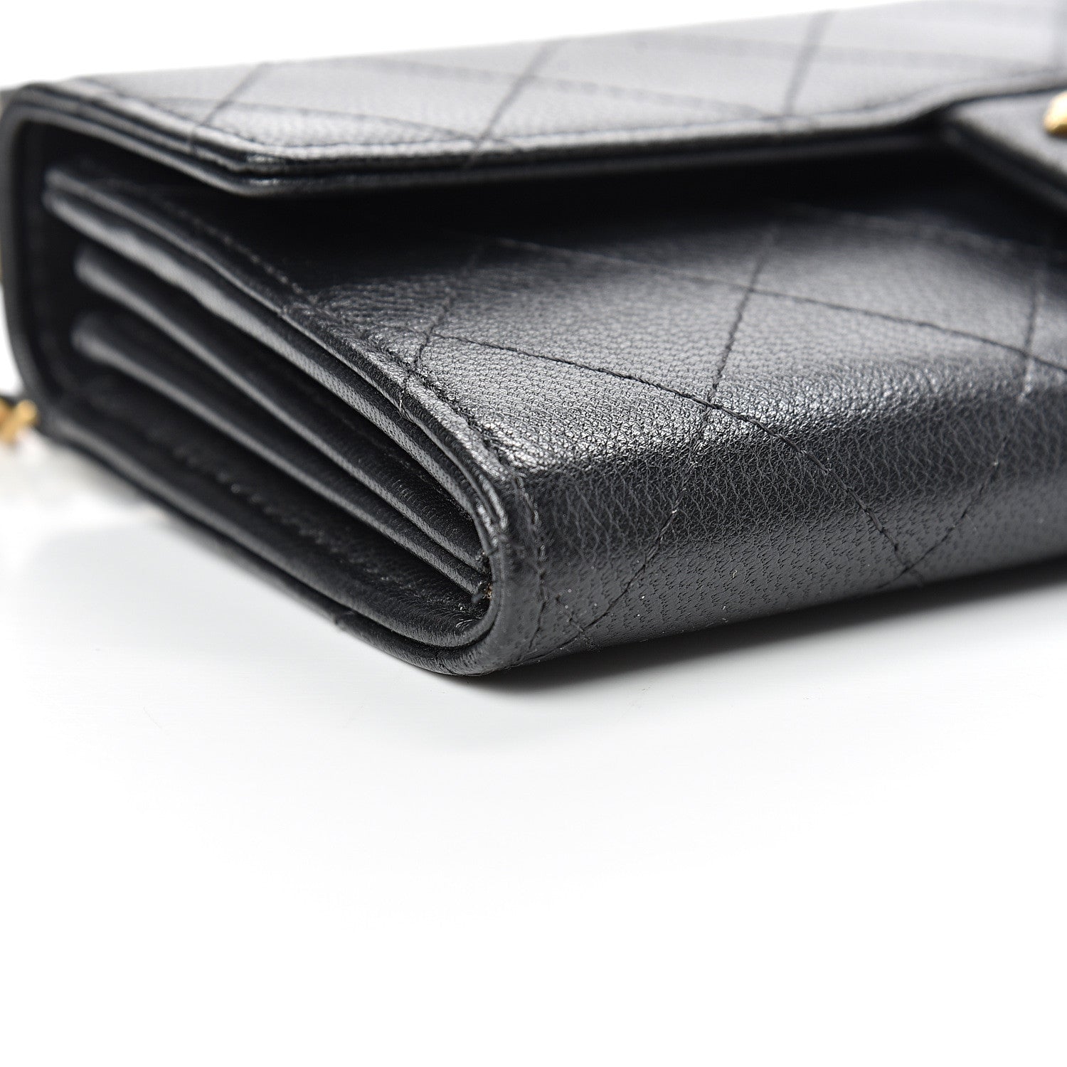 Chanel Goatskin Quilted Chic Pearls Clutch With Chain Black 9 of 12