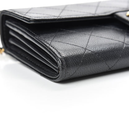 Chanel Goatskin Quilted Chic Pearls Clutch With Chain Black 9 of 12