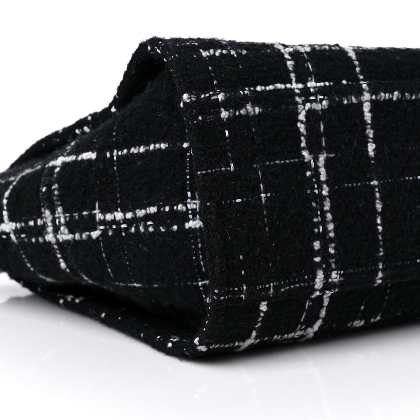 Tweed Medium Deauville Tote Black White Multicolor