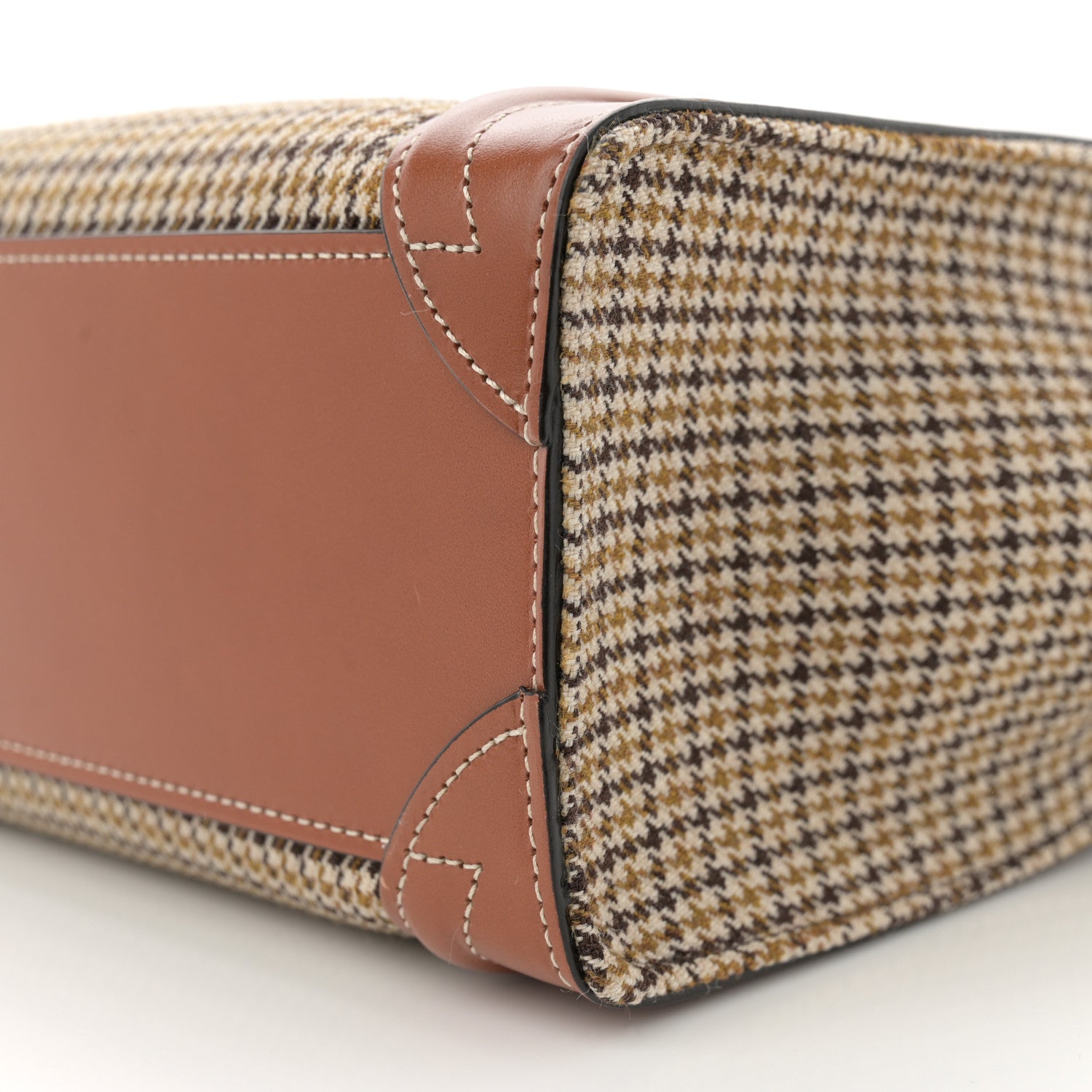 Celine Smooth Calfskin Houndstooth Nano Luggage Tan 11 of 14