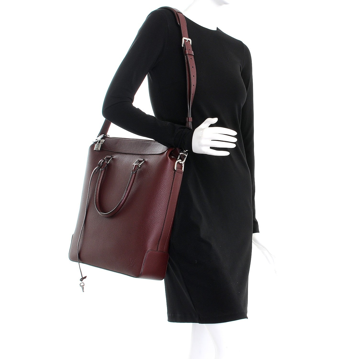 Louis Vuitton Taurillon Tote Zippe Bordeaux 2 of 7