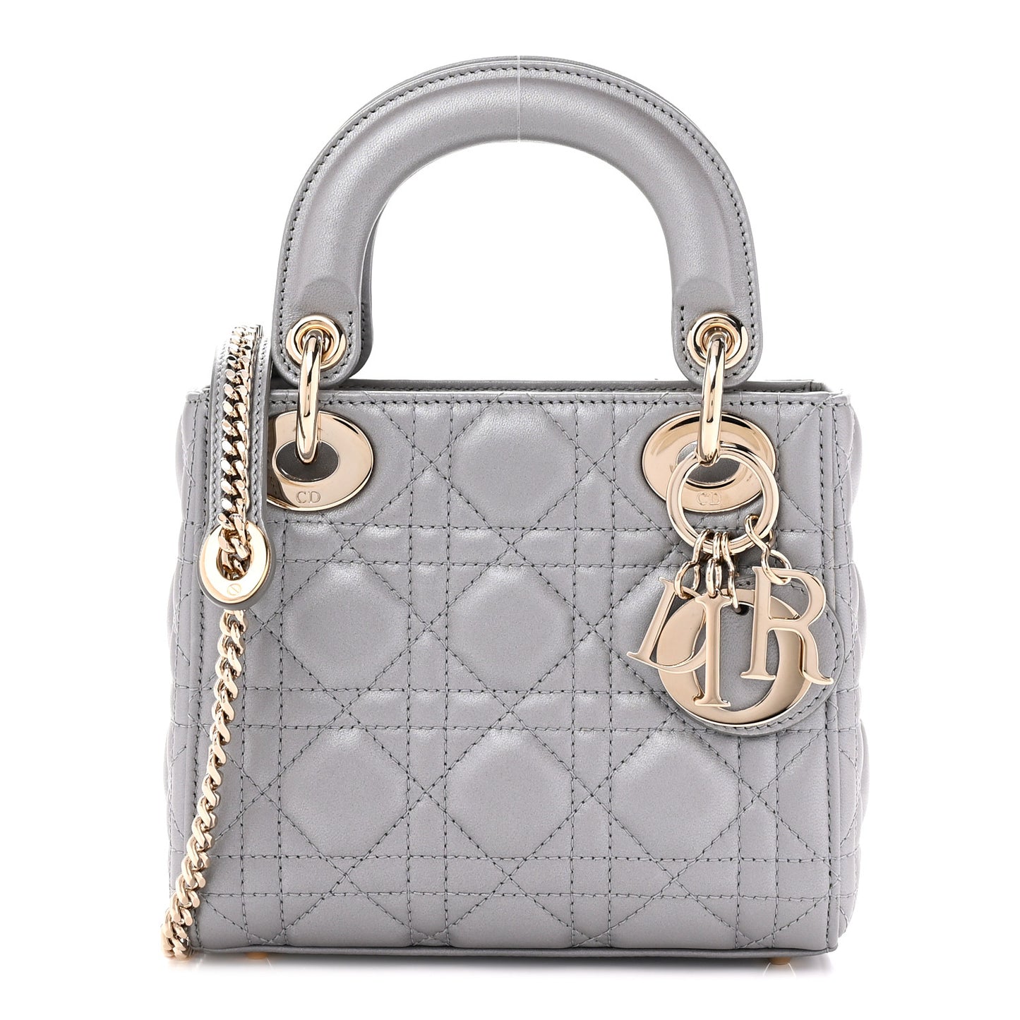 Lambskin Cannage Mini Lady Dior Grey