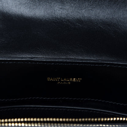 Saint Laurent Calfskin Y Quilted Monogram Small Loulou Chain Satchel Black 10 of 12