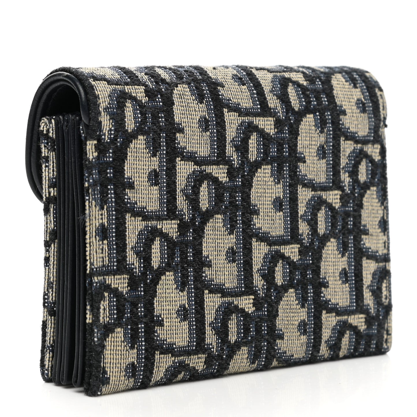 Oblique Saddle 5-Gusset Card Holder Blue