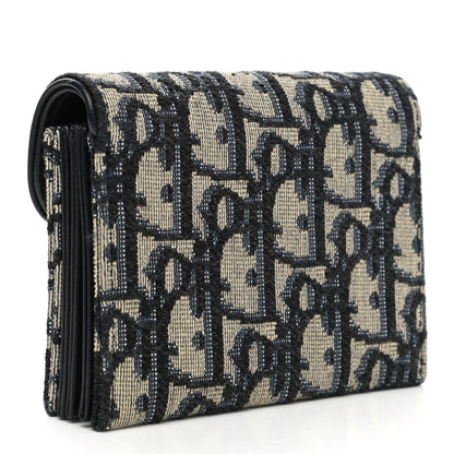 Christian Dior Oblique Saddle 5-Gusset Card Holder Blue 3 of 8