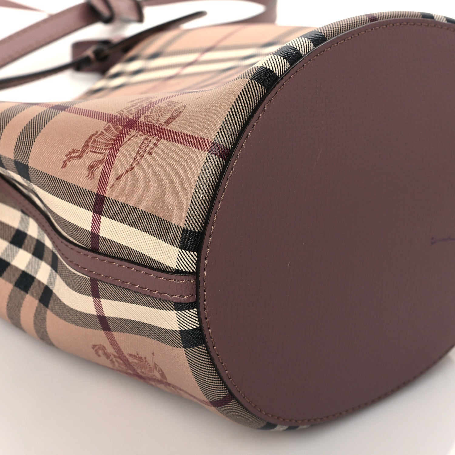 Burberry Haymarket Check Colours Small Lorne Bucket Crossbody Elderberry 9 of 11