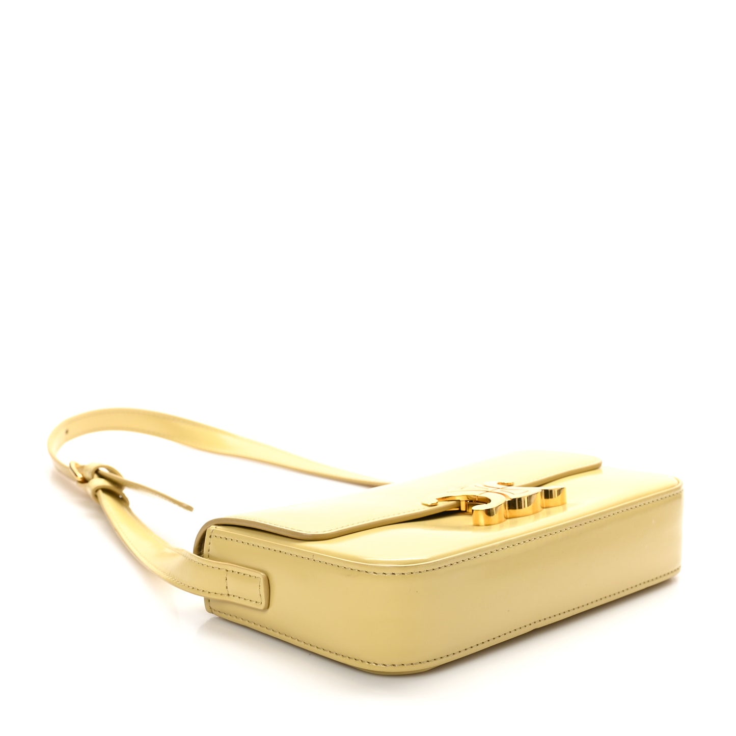 Shiny Calfskin Triomphe Shoulder Bag Papyrus