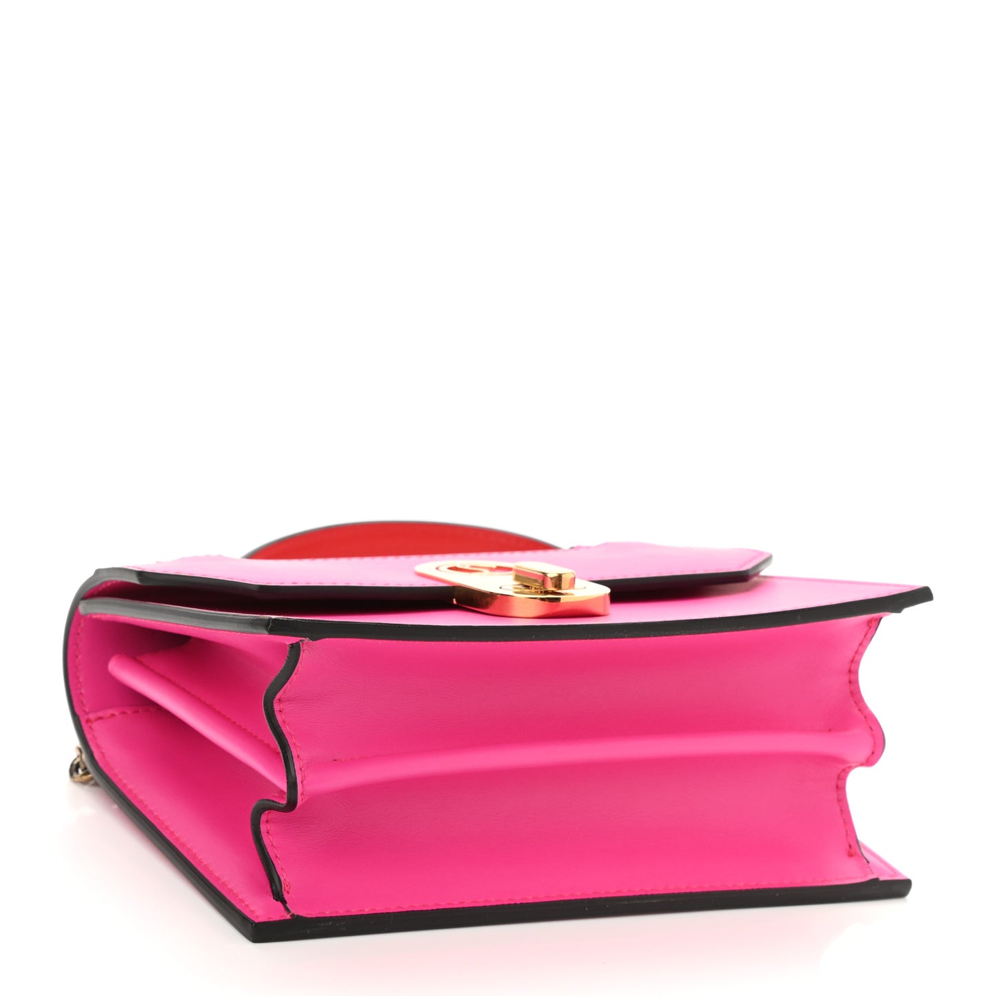 Calfskin Elisa Mini Shoulder Bag Loubi Hot Pink