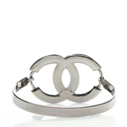 Chanel Ruthenium Crystal Baguette CC Bracelet Silver Red 3 of 5