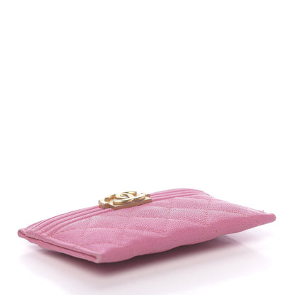 Chanel Caviar Quilted Boy Card Holder Light Pink 4 of 10