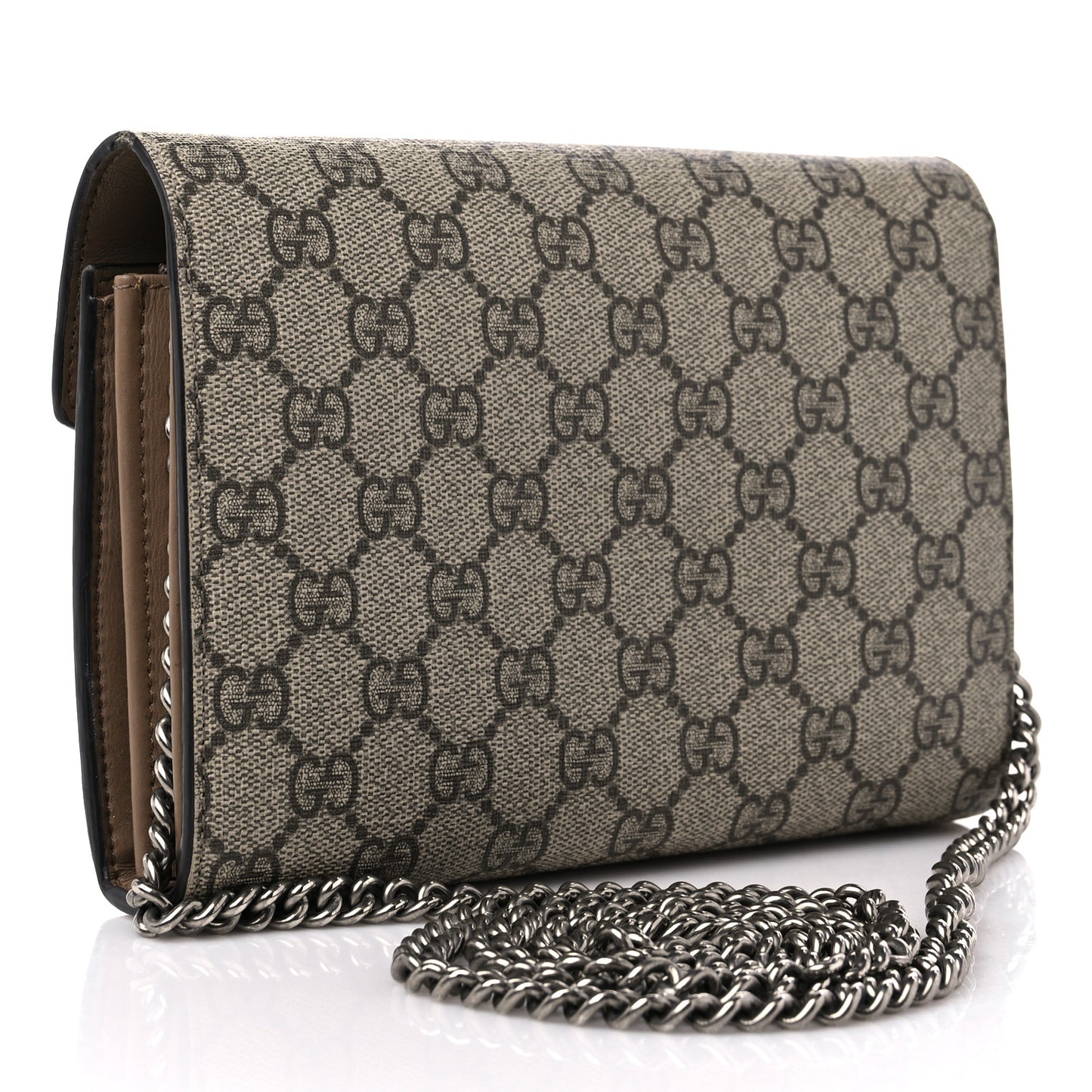 GG Supreme Monogram Mini Dionysus Chain Wallet Beige Taupe