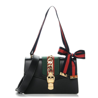 Gucci Calfskin Small Sylvie Shoulder Bag Black 1 of 9