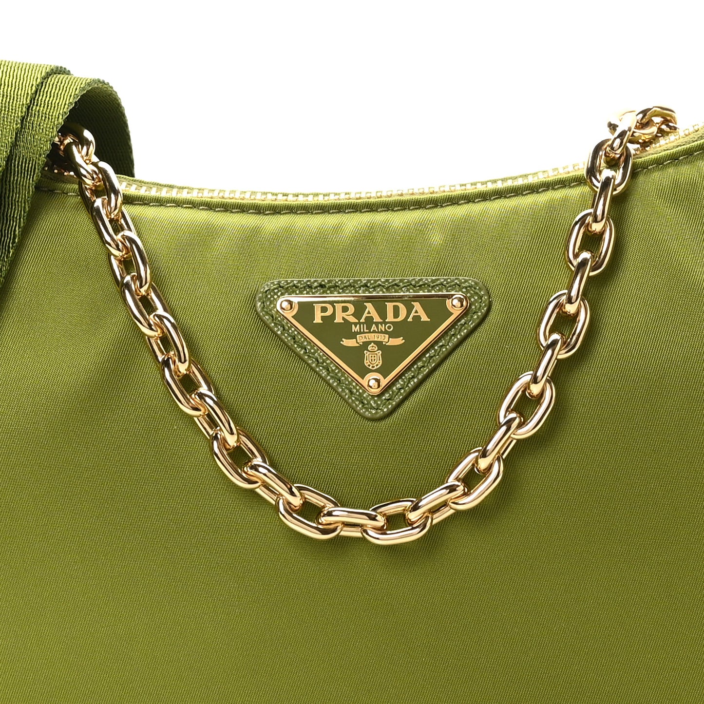 Re-Nylon Demi-lune Shoulder Bag Ivy Green