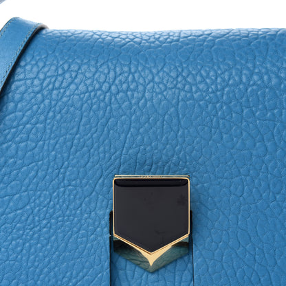 Jimmy Choo Grainy Calfskin Small Lockett Shoulder Bag Blue 9 of 9
