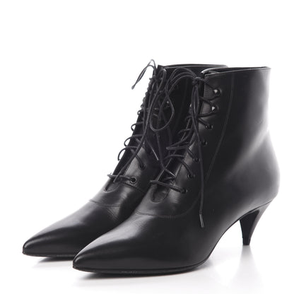 Saint Laurent Calfskin Cat 50 Laced Boots 39 Black 3 of 10