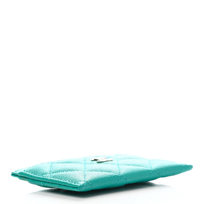 Chanel Caviar Quilted Card Holder Turquoise 4 of 8