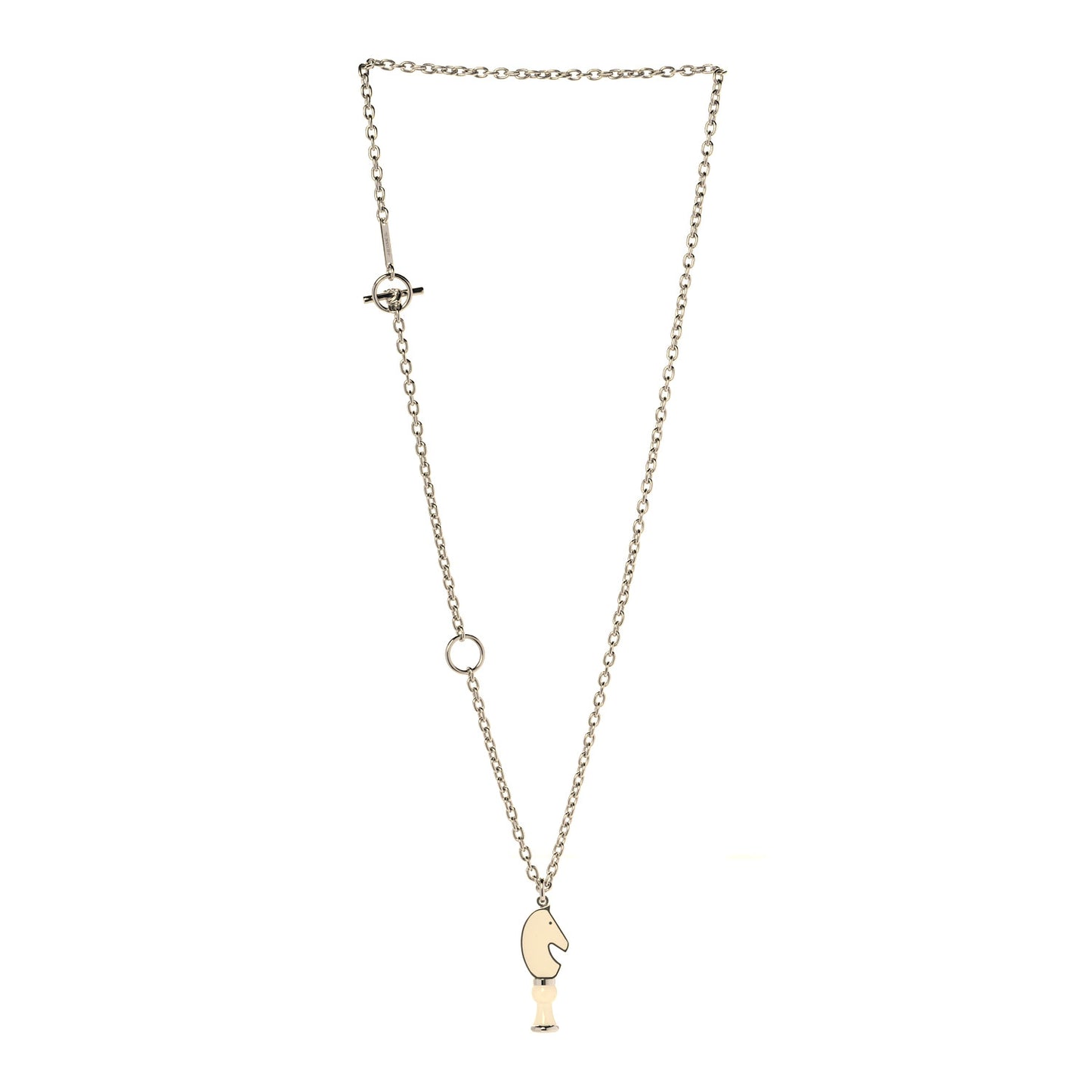 Lacquered Palladium Cavalier Necklace Craie