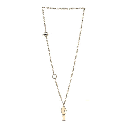 Hermes Lacquered Palladium Cavalier Necklace Craie 3 of 7