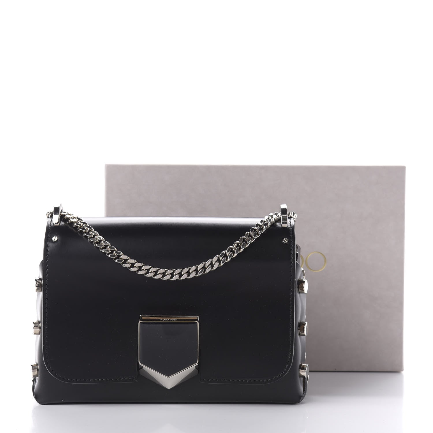 Jimmy Choo Smooth Calfskin Lockett Petite Shoulder Bag Black 10 of 10