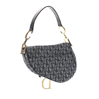 Christian Dior Monogram Saddle Bag Blue 3 of 9