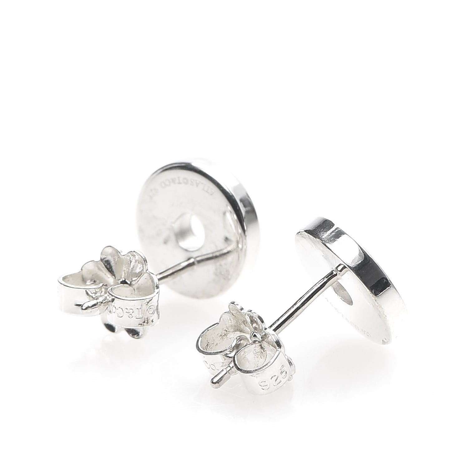 Tiffany Sterling Silver Atlas Round Earrings 3 of 5