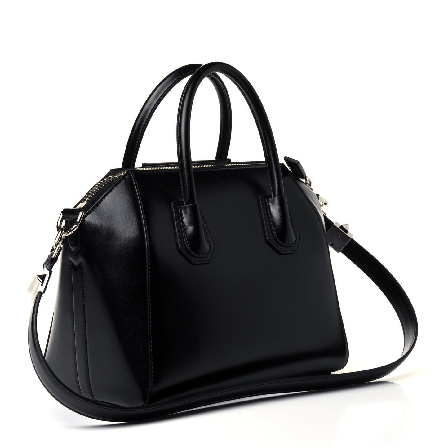 Shiny Lord Calfskin Small Antigona Black