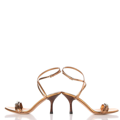 Gucci Metallic Guccissima Strappy Sandals 5 Bronze 5 of 9