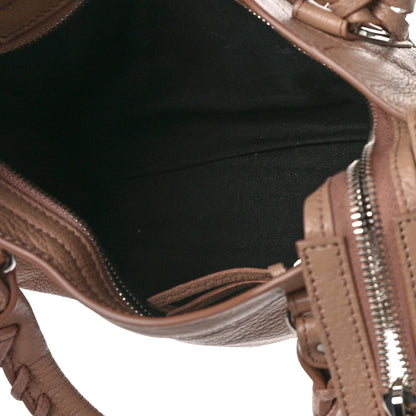 Balenciaga Shiny Goatskin Silver Metallic Edge Hardware Mini City Rose Des Sables 5 of 8