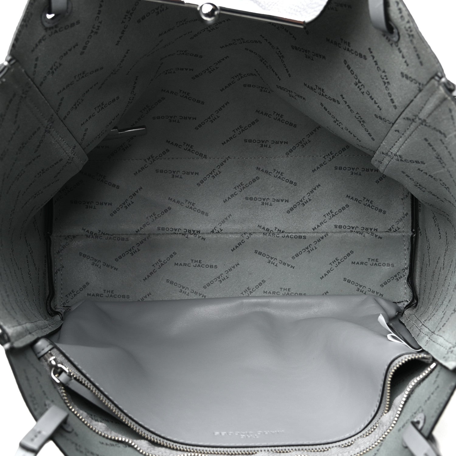 Marc Jacobs Calfskin Kiss Lock Tote Rock Gray 4 of 4