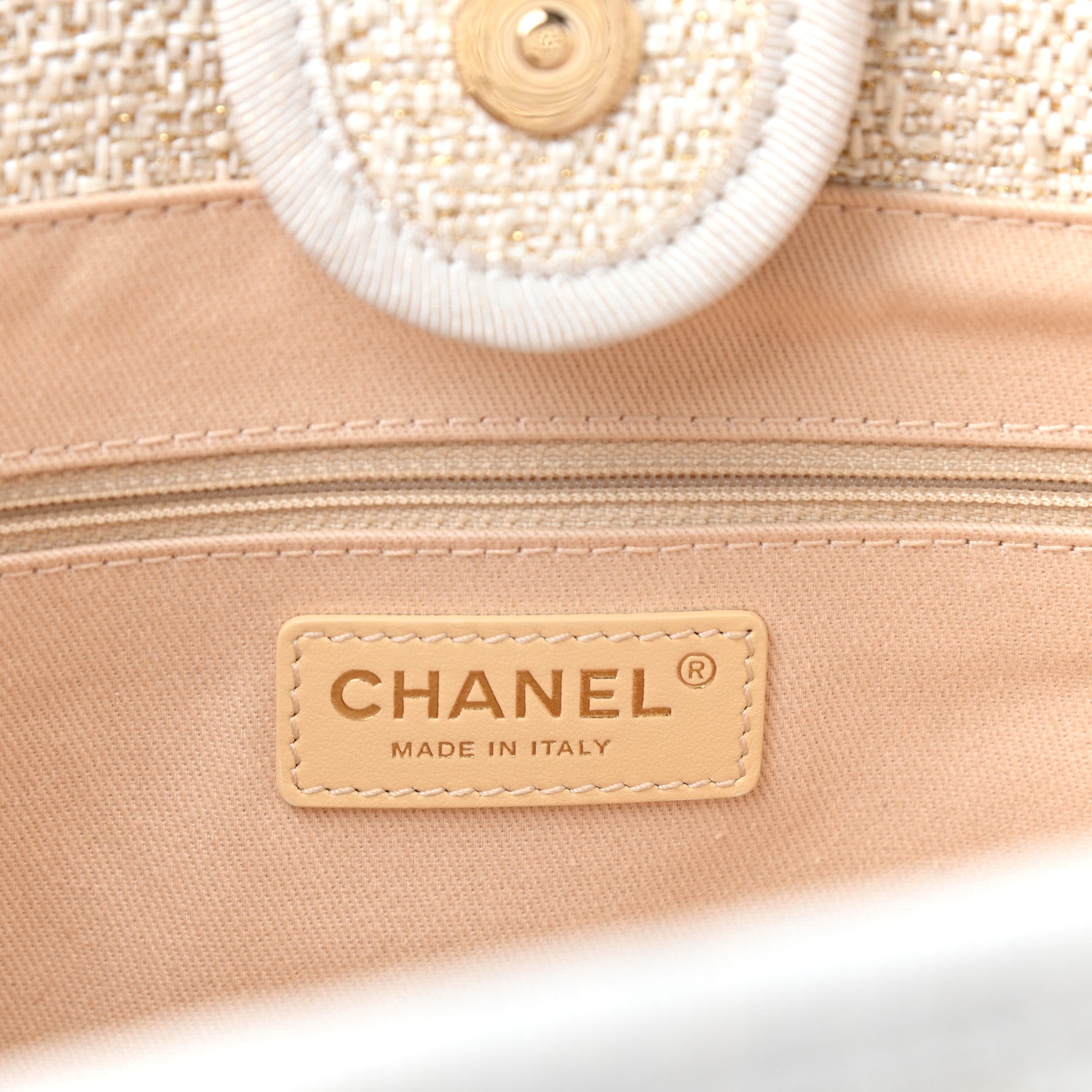 Chanel Lurex Boucle Small Deauville Tote White 6 of 10