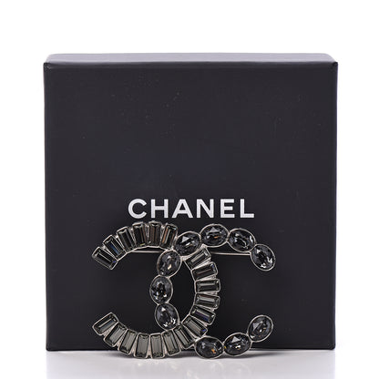 Chanel Ruthenium Crystal Baguette CC Brooch 4 of 4